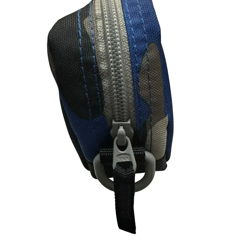 L.L.Bean Blue Camo Zipper Polyester Pencil Case, Cable Organizer, Pouch